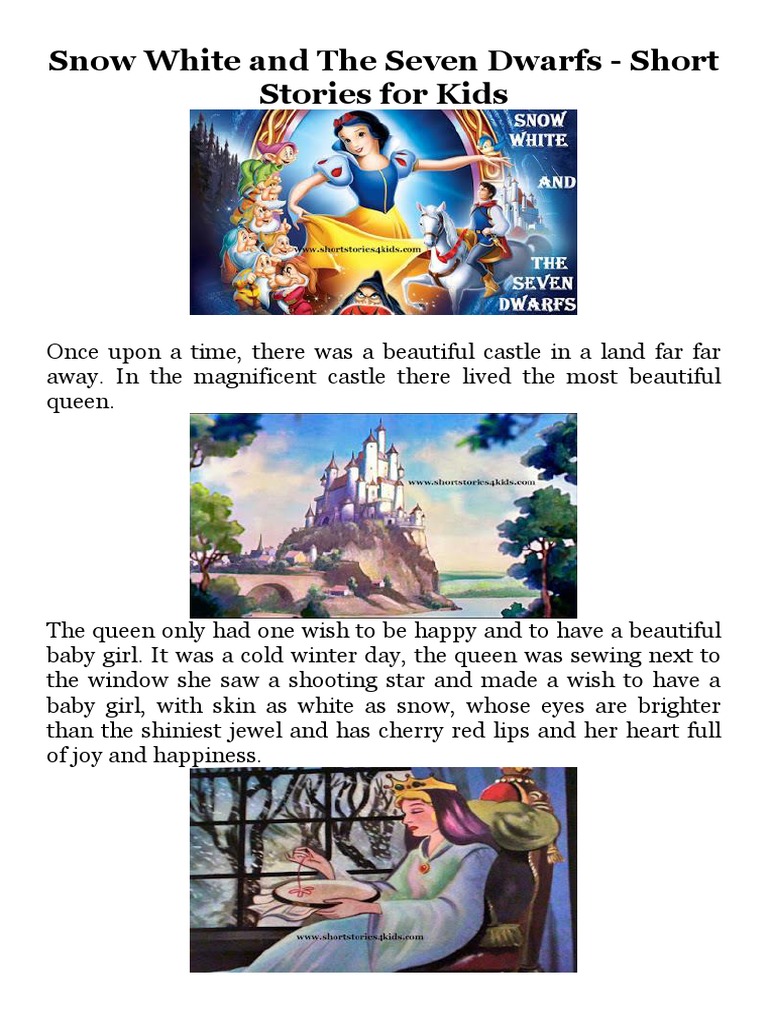 Snow White and the Seven Dwarfs Story | PDF | Snow White
