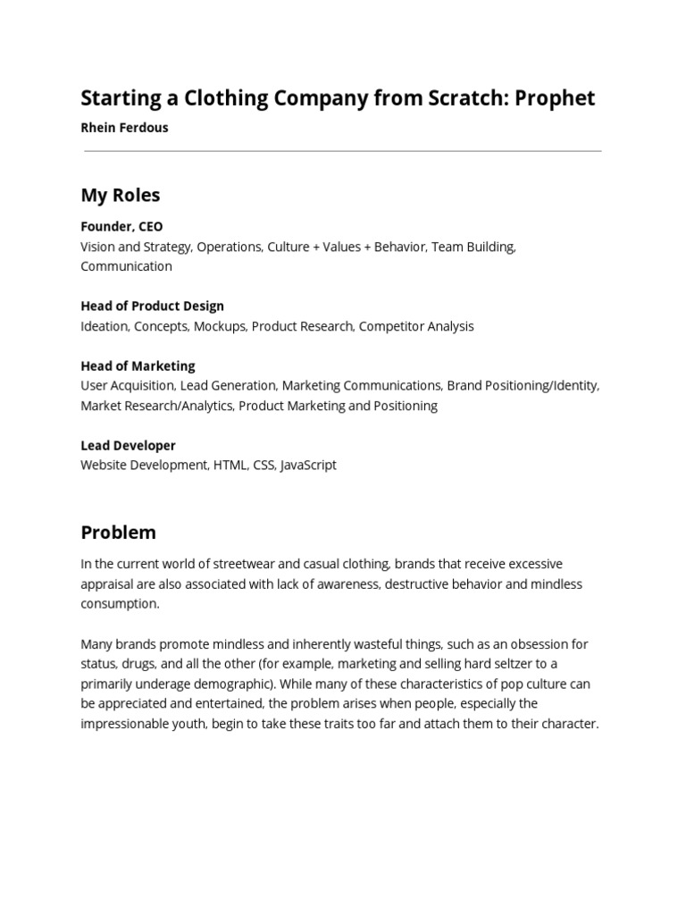 Starting A Clothing Company From Scratch 0628 PDF Brand Fashion