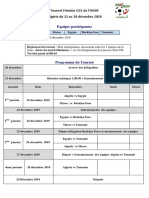 Programme Tournoi Féminin U21 Algerie