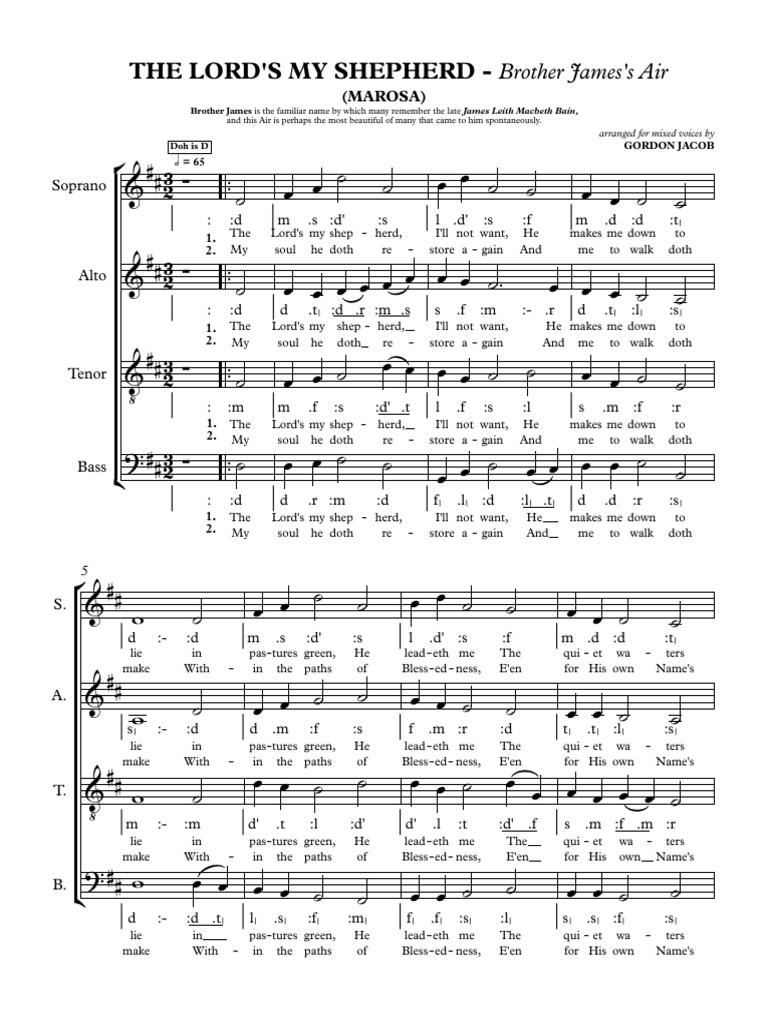 The Lord's My Shepherd (MAROSA) by Bro. James Air | PDF