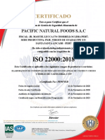 Iso 22000 - 2021 Pe90705d-Pacific Natural Food.. Spanish