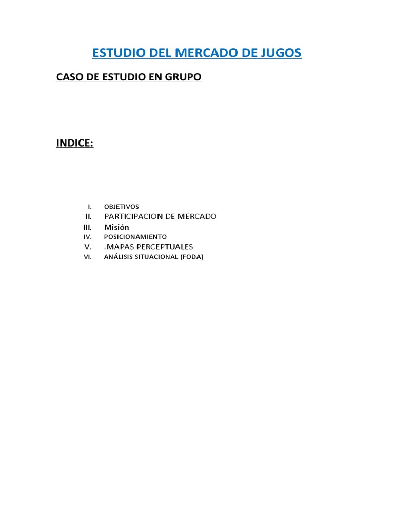 Estudio de Mercado: Jugos Naturales | PDF | Mercado (economía) | Comida ...