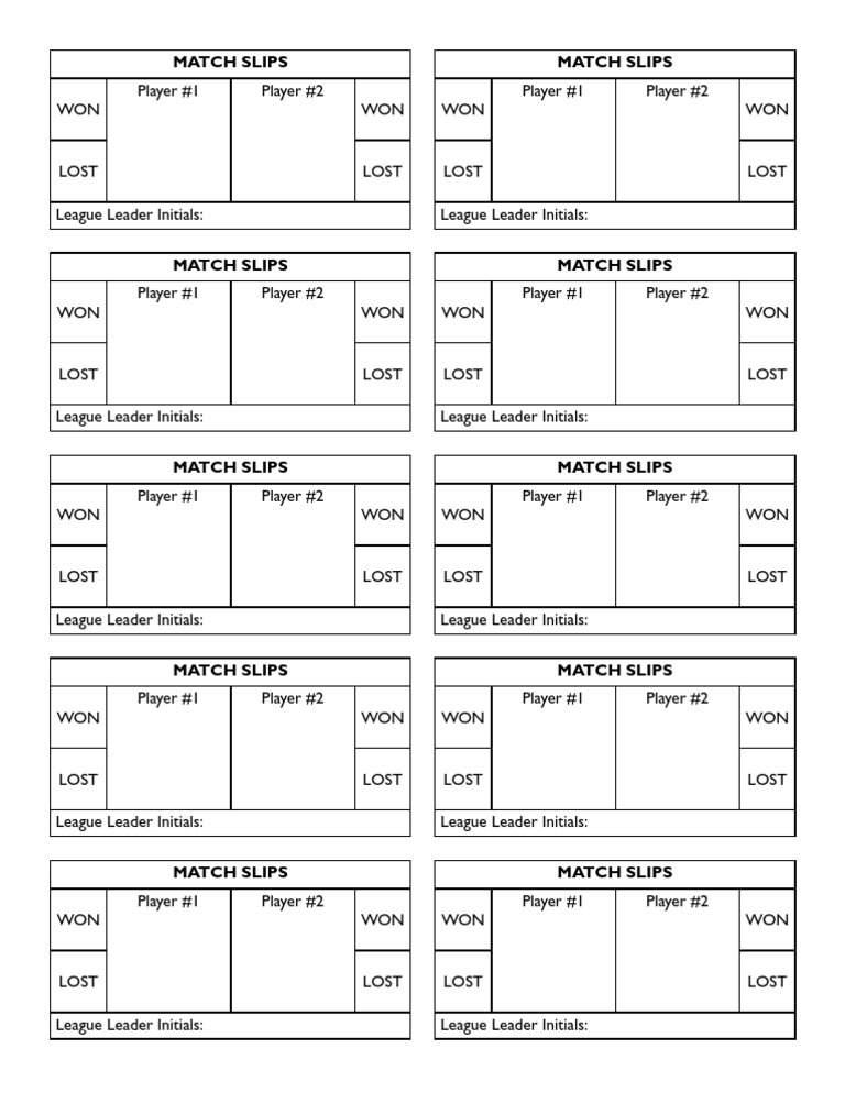 Match Slips Match Slips PDF