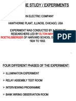 Hawthorne Study / Experiments