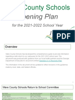 2021-2022 Ware County Schools Return To School Plan