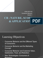 CB: Nature, Scope & Applications: JICM-2010-CB Consumer Behavior Session I