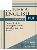 General English: Do You Think The Corona Pandemic Is Natural or Man-Made Disaster?