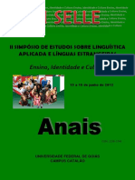 Ensino, Identidade e Cultura no II Simpósio de Estudos sobre Linguística Aplicada e Línguas Estrangeiras