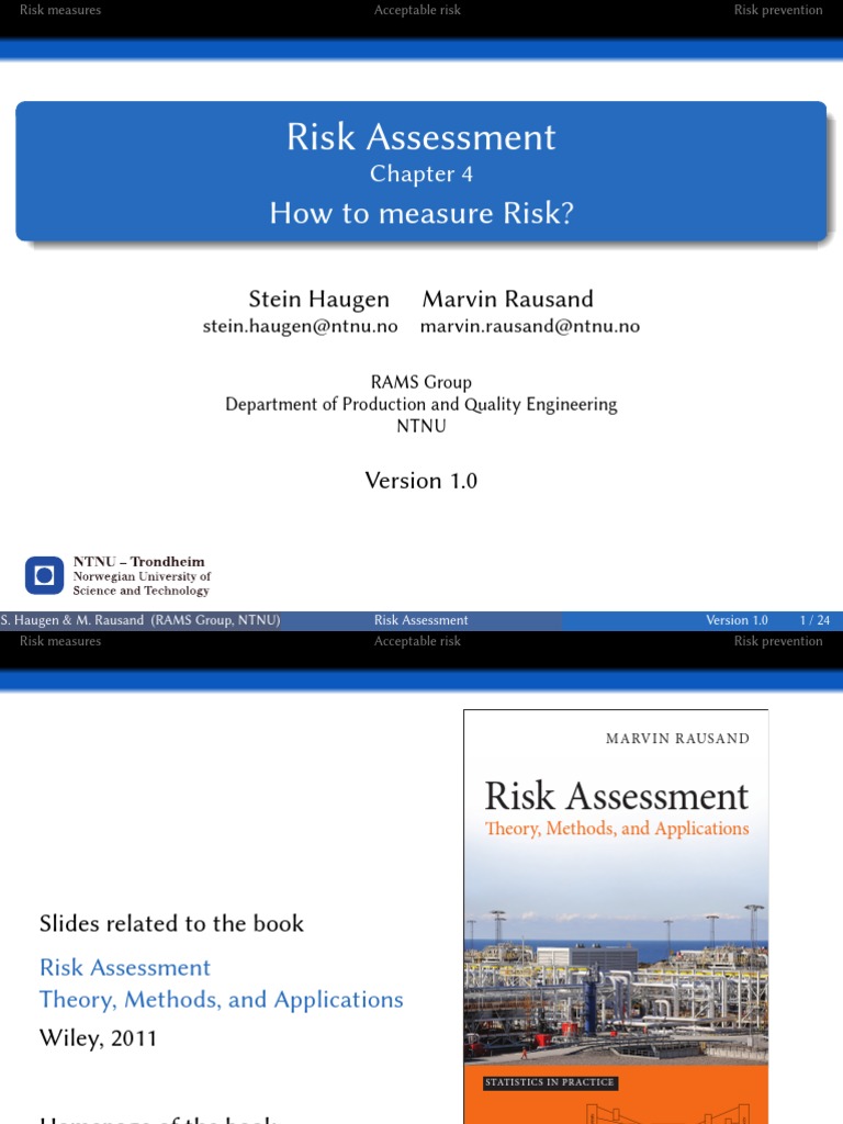Risk Assesment Chapter 4 (How To Measure Risk) | PDF | Risk Assessment ...