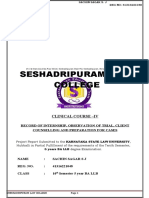 Seshadripuram Law College: Clinical Course - Iv