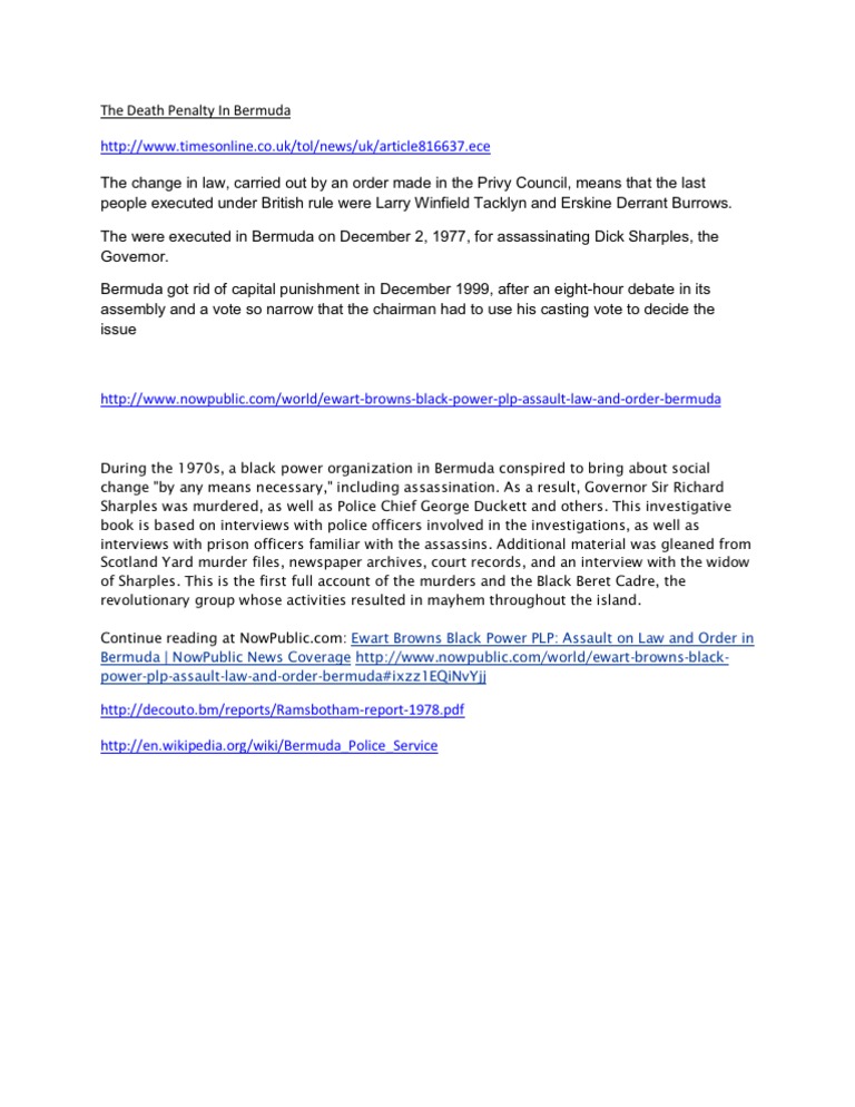 The Death Penalty in Bermuda PDF(00)