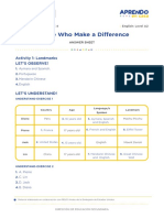 Experience 04 - People Who Make A Difference - Answer Sheet