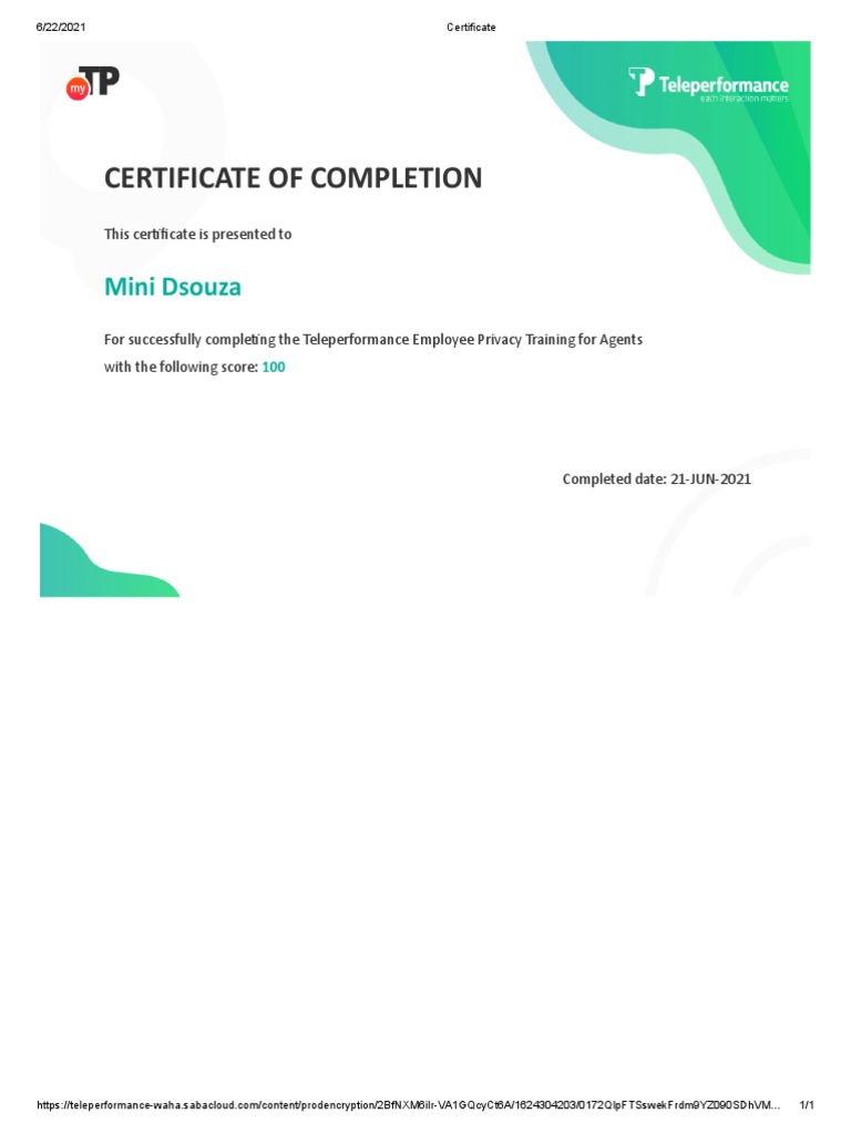Teleperformance Employee Privacy Training For Agents PDF