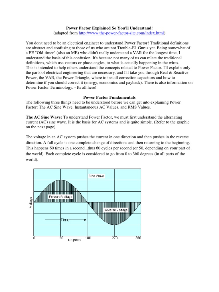 Electrical Power Factor Explained – YXCKKF