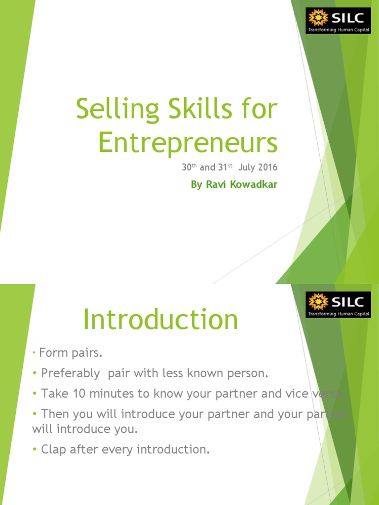 Essential Selling Skills for Entrepreneurs | PDF | Sales | Negotiation