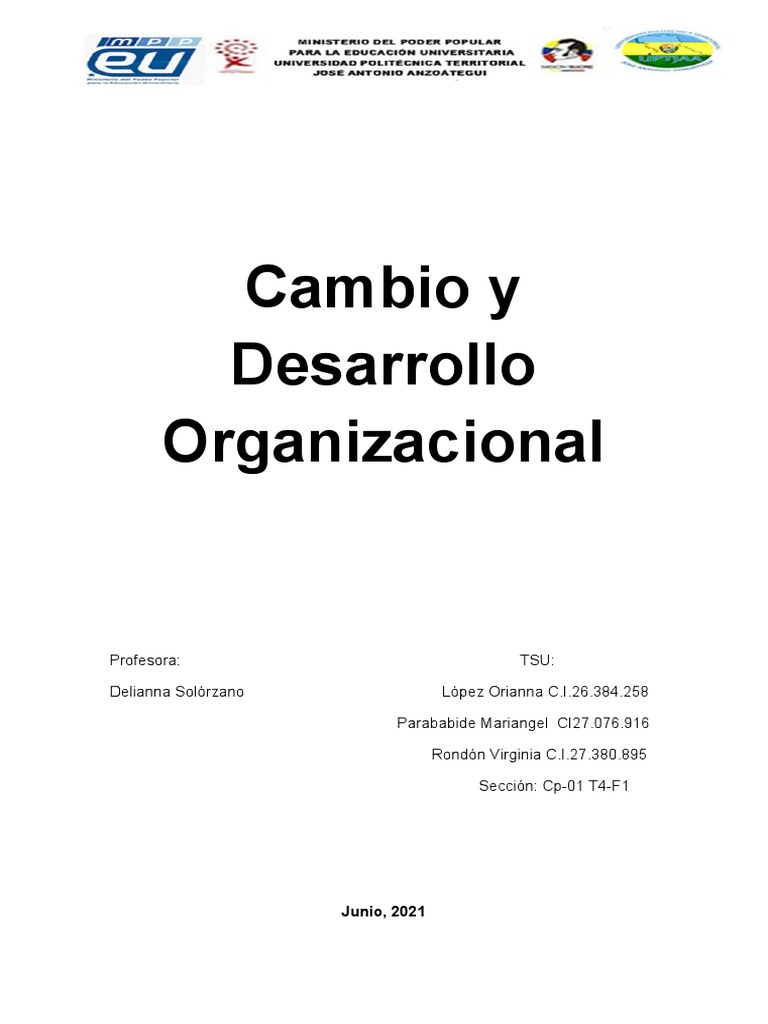 Cambio y Desarrollo Organizacional | PDF | Gestión del cambio | Empresas