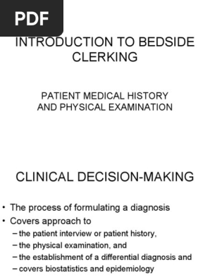 Introduction to Bedside Clerking