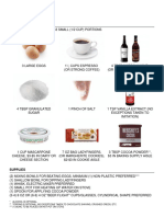 Tiramisu Ingredient List