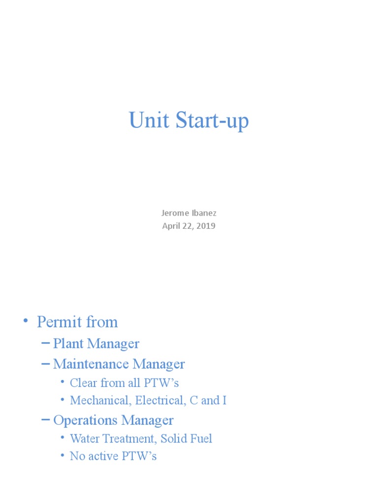 Unit StartUp Procedure A Detailed Guide to Starting a Combined Cycle
