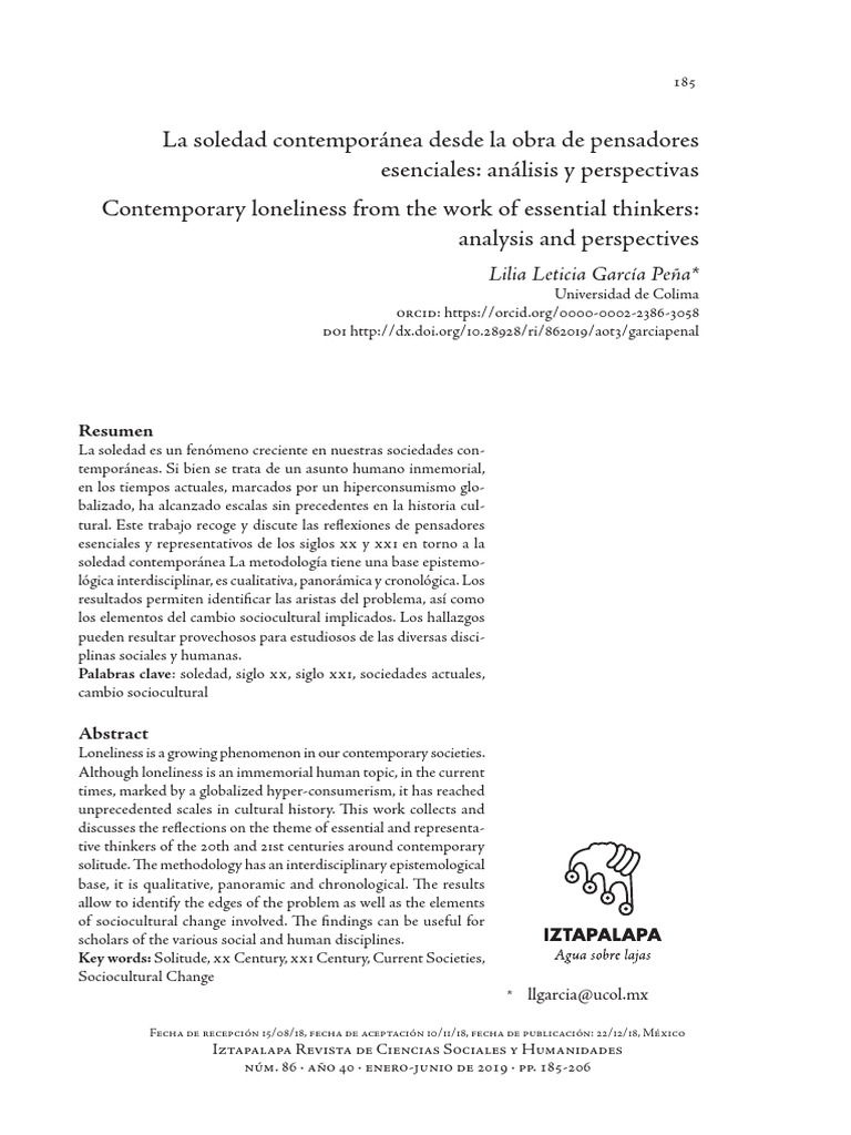 La Soledad Contemporánea Desde La Obra