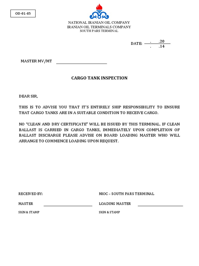 Cargo Tank Inspection Guidelines | PDF