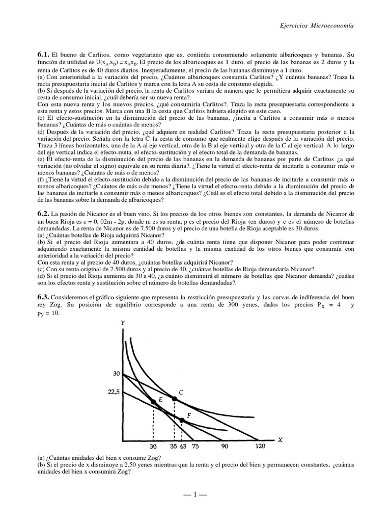 Consumo y Efectos de Precios en Microeconomía | PDF | Curva de demanda ...