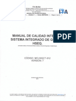 Manual de Calidad Integral Sistema Integrado de Gestiòn HSEQ