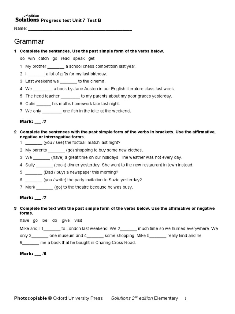 Sol2e ELEM - Progress Test - 7B | PDF | Émile Zola | Writers