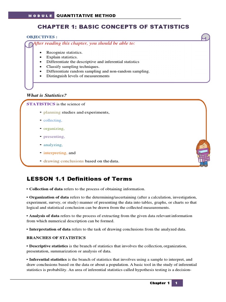 Basic Concepts of Statistics Overview | PDF | Level Of Measurement ...
