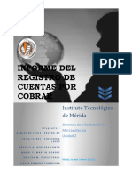 INFORME DEL REGISTRO DE CUENTAS POR COBRAR