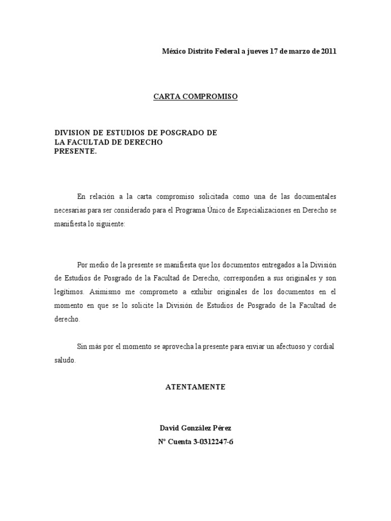 Carta Compromiso