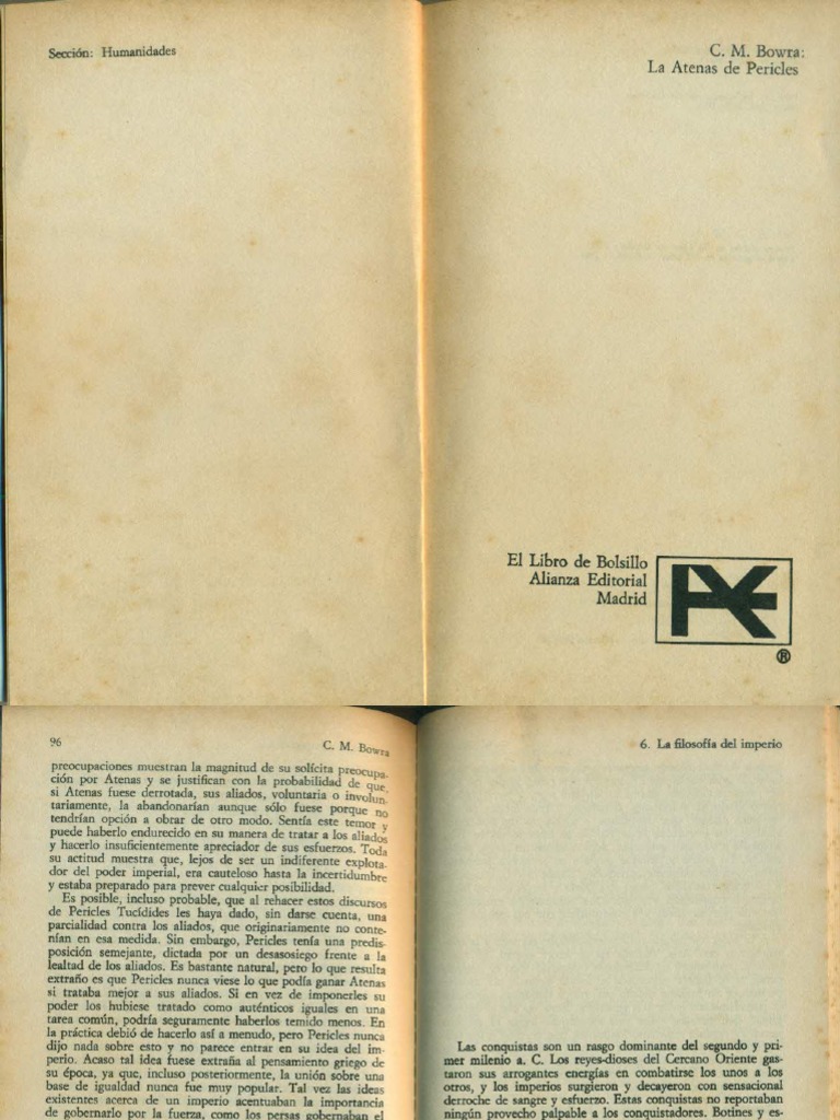 Lectura 2. Bowra La Atenas de Pericles 97-122 | PDF