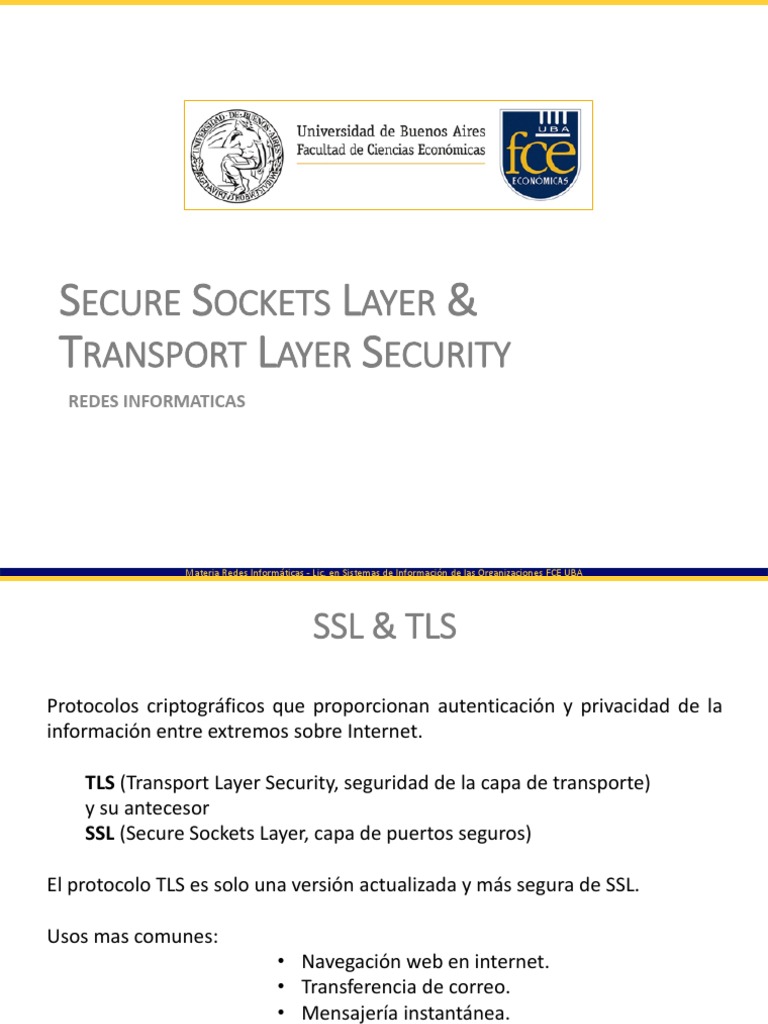 6a - Protocolos SSL y TLS | Descargar gratis PDF | Transport Layer ...