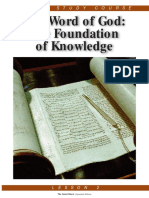 Bible Study Course Lesson 2 The Word of God The Foundation of Knowledge