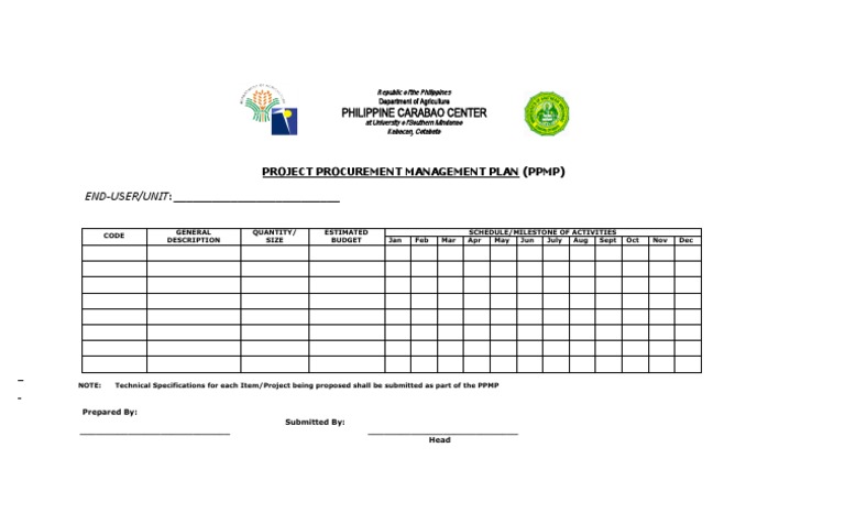 Project Procurement Management Plan Template | PDF
