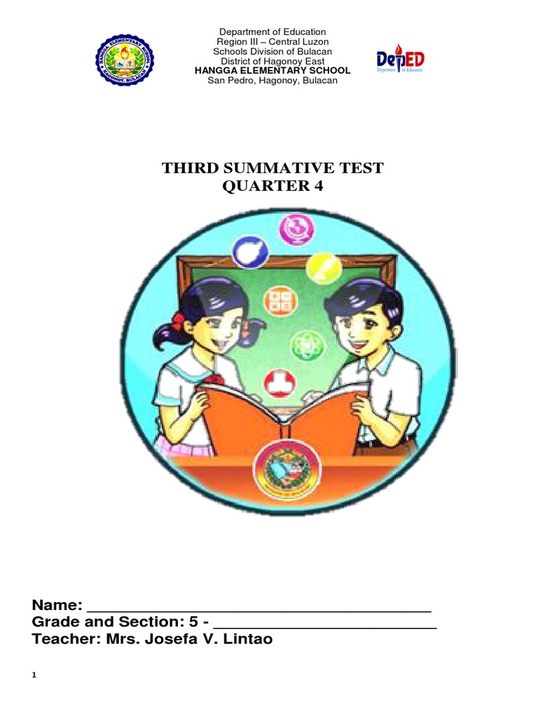 q4 Summative Test 3 All Subject | PDF