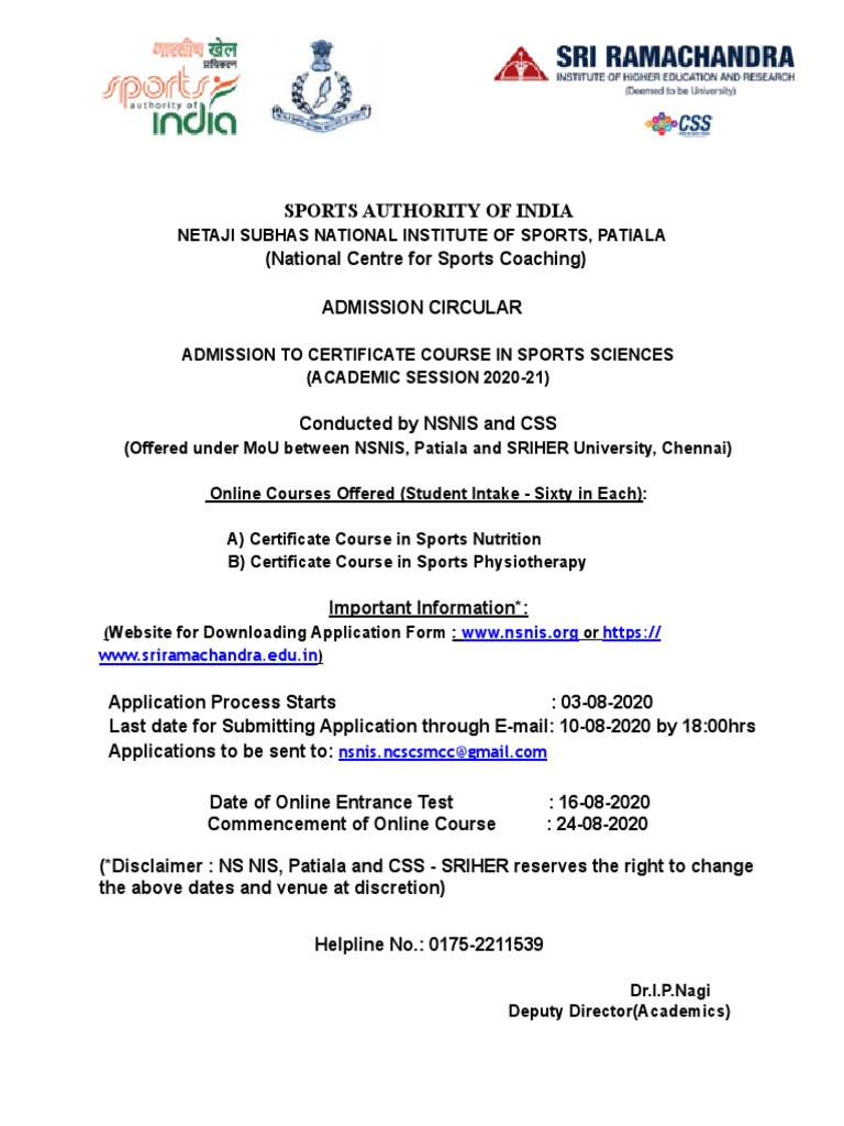 NIS 6-Week Certificate Course 2025 Admission | PDF | University And ...