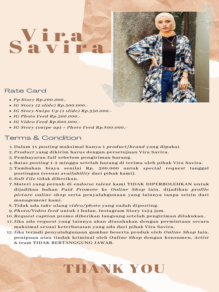 Vira Savira - Rate Card 2021 | PDF