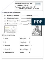 FESTIVALS Worksheet 2 PDF