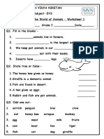 The World of Animals Worksheet 1 PDF