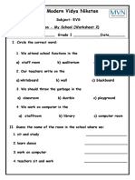 MY SCHOOL WORKSHEET  2