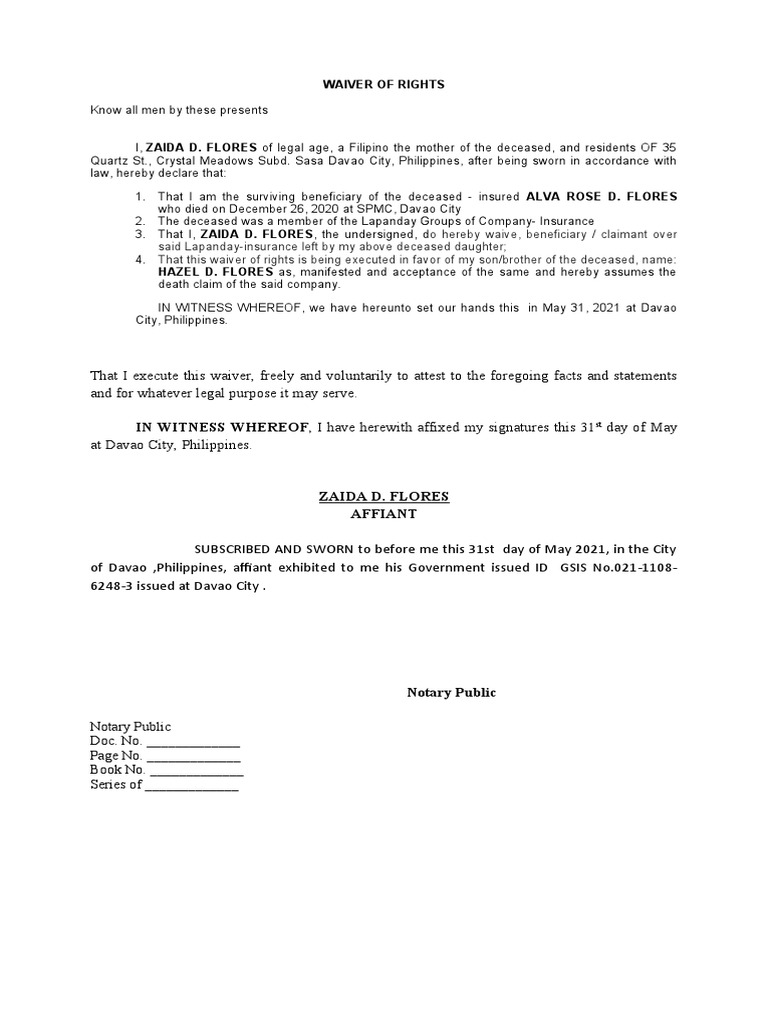 IN WITNESS WHEREOF, I Have Herewith Affixed My Signatures This 31 | PDF