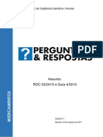 Perguntas e Respostas - RDC 53 2015 e Guia 04 2015