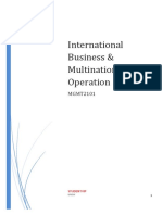 International Business & Multinational Operation: MGMT2101