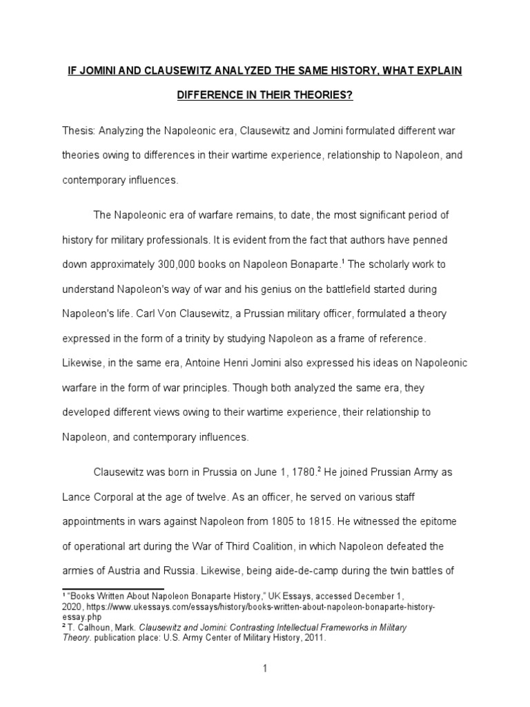 Javed 4B Paper - History | PDF | Carl Von Clausewitz | Antoine Henri Jomini