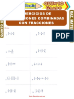 Ejercicios de Operaciones Combinadas Con Fracciones de Un Número para Quinto Grado de Primaria