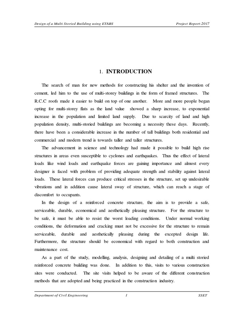 Design of A Multi Storied Building Using ETABS Project Report-2017 ...