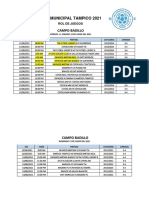 Rol de Juegos Doble Jornada 3 y 4