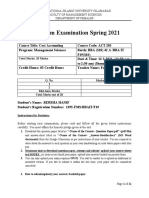 Mid Term Examination Spring 2021: Total Marks: 20 Marks