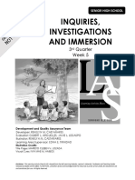 Inquiries, Investigations and Immersion: 3 Quarter Week 5